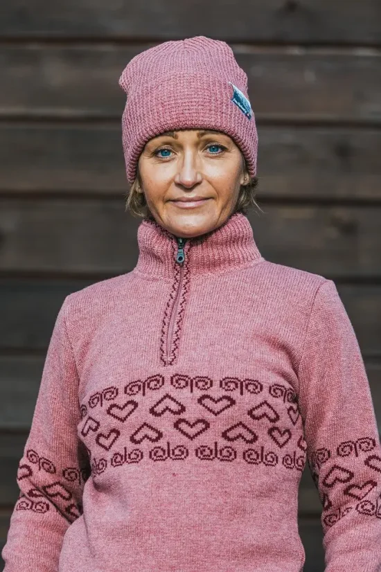 Merino čiapka Arctic II - starorúžová