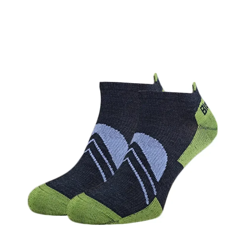 BHO letní merino ponožky GÁPEĽ - antracit/zelené 2Pack - Velikost: 35-38 - 2Pack