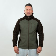 Pánská merino bunda PERUN - vojenská zelená/hnědá