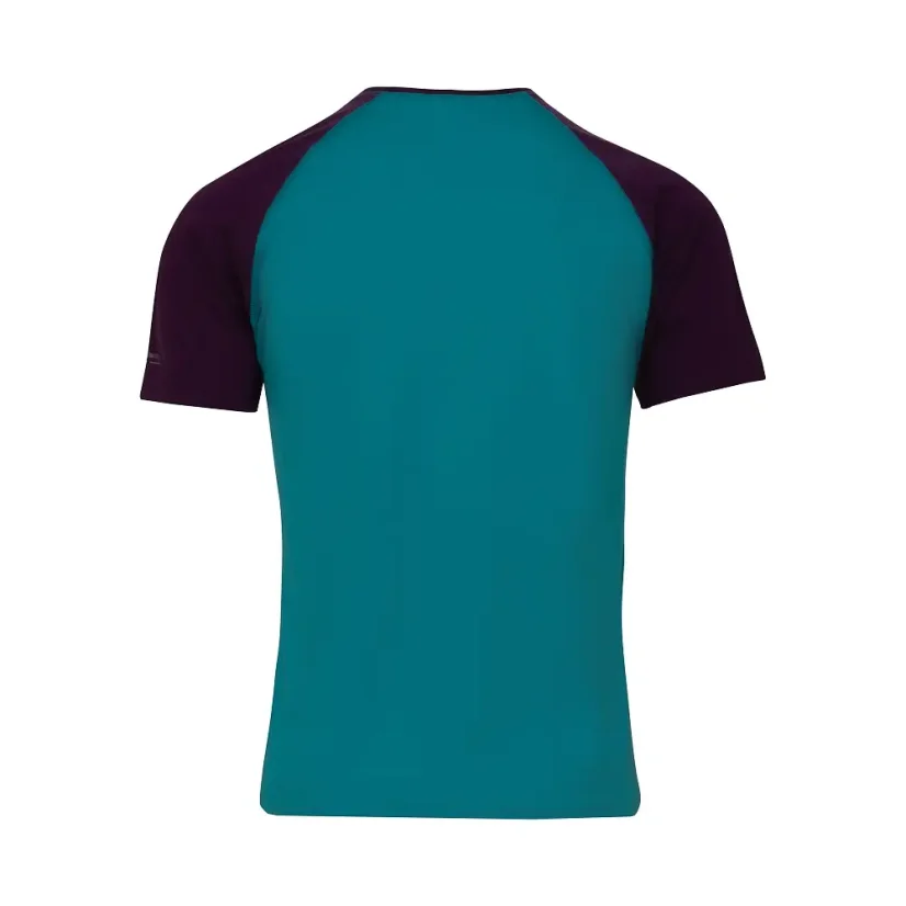 Pánské merino triko KR UVprotection140 - smaragd/lila