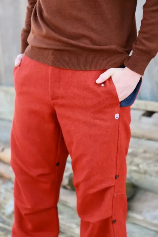 Pánské merino kalhoty SHERPA II - cihlové - Velikost: L