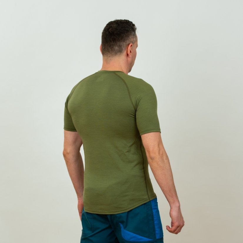 Pánske merino tričko KR S165 - zelené