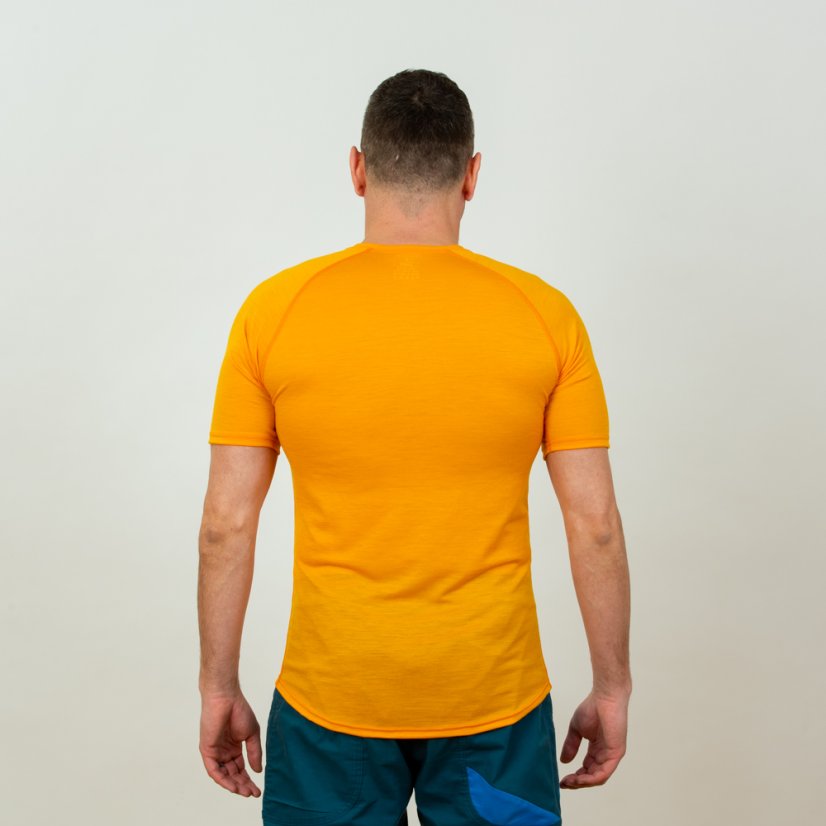 Pánske merino tričko KR S150 - Oranžová neon
