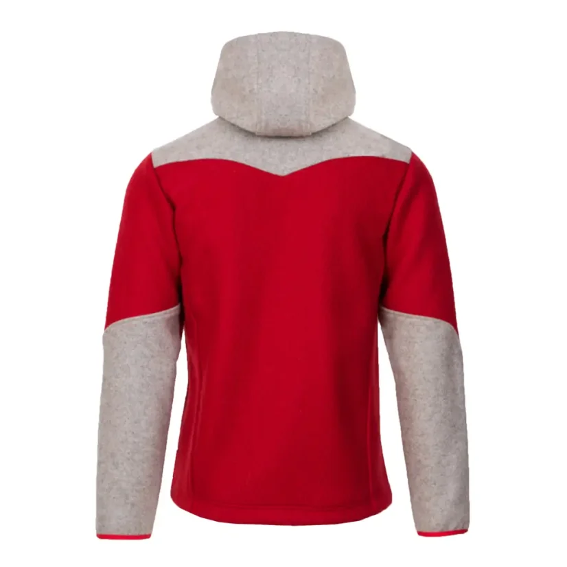 Pánská merino bunda BOJAN II - červená/šedá - Velikost: S