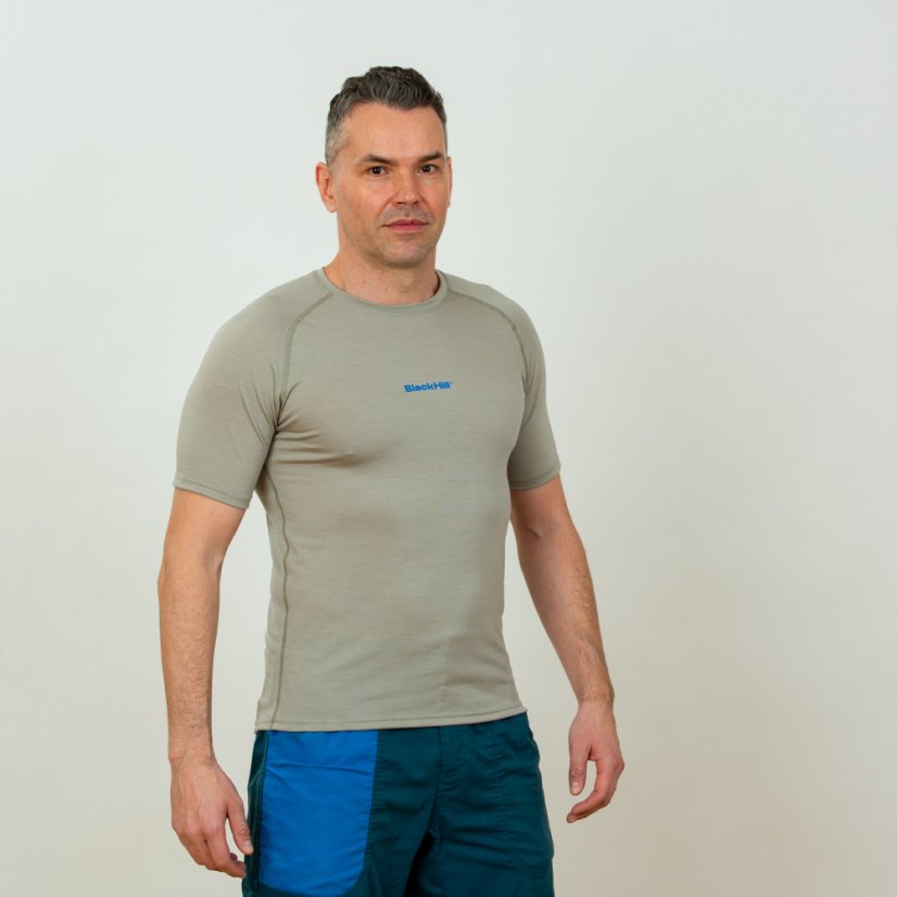 Pánske merino tričko KR S165 - Béžová