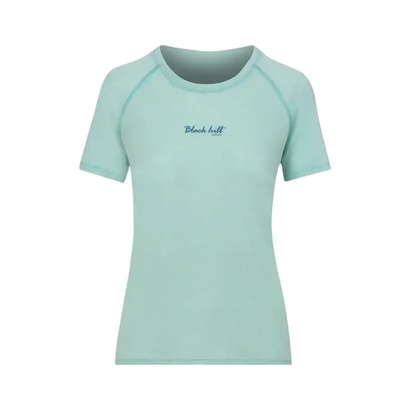 Women's merino silk T-shirt KR S180 - mint - Size: L