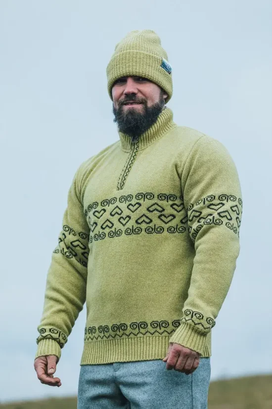 Men’s merino sweater Patriot - Citrus - Size: L