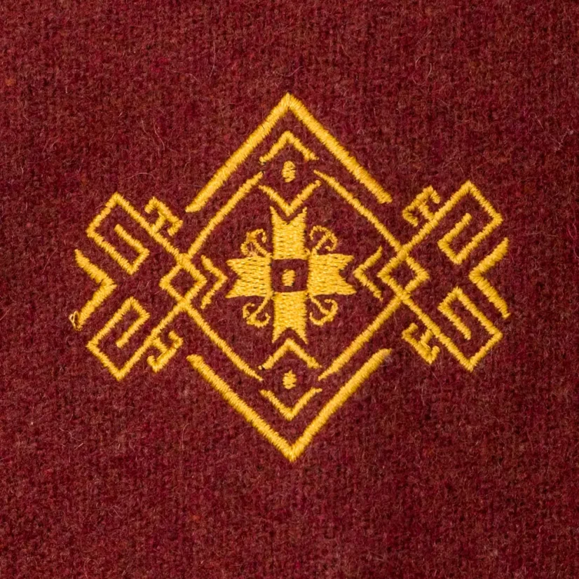 Pánská merino bunda PERUN - bordó/hořčicová - Velikost: M
