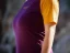 Women's merino T-shirt KR UVprotection140 - lilac/yellow - Size: XL