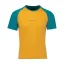 Pánské merino triko KR UVprotection140 - žlutá/smaragd - Velikost: XXL
