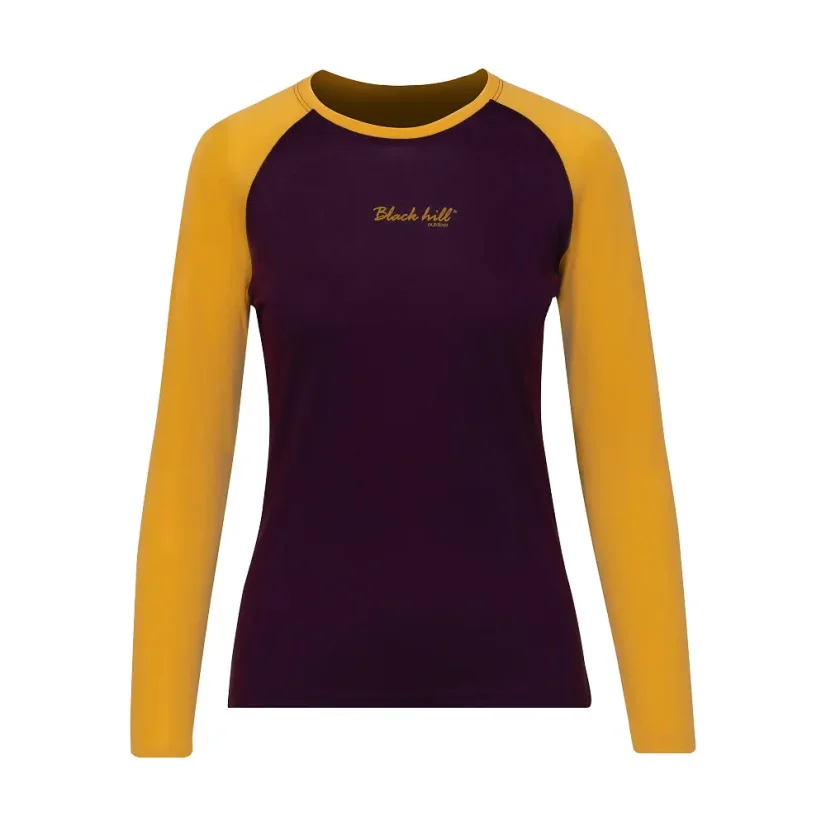 Dámske merino tričko DR UVprotection140 - lila/žltá