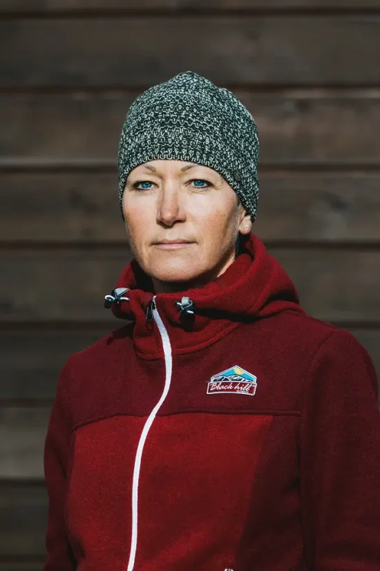 Merino cap Snowy - brown melir
