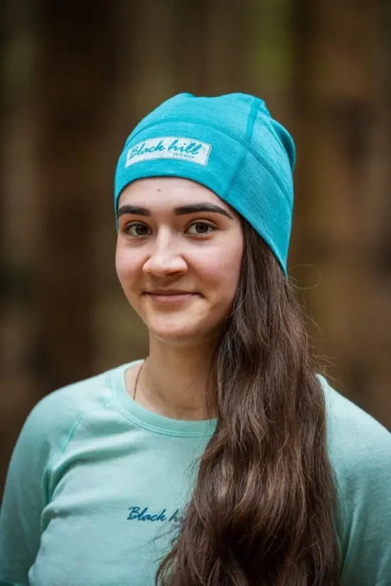 Merino čepice Active long180 - tyrkysová