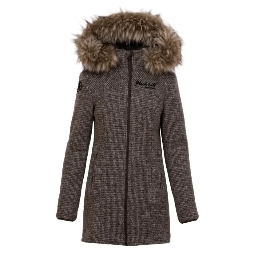 Ladies merino a coat NOVA Brown - Size: XXL