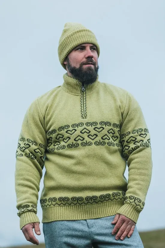 Men’s merino sweater Patriot - Citrus - Size: M