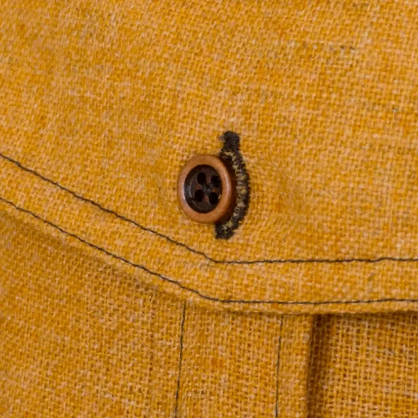 Men's merino shirt Trapper short sleeve - Mustard - Size: M