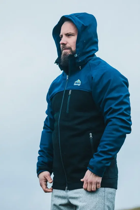 Men’s merino jacket Stribog II, Lining Voack,  Blue/Black - Size: XL