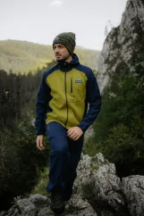 Pánska merino bunda PERÚN citrus/modrá