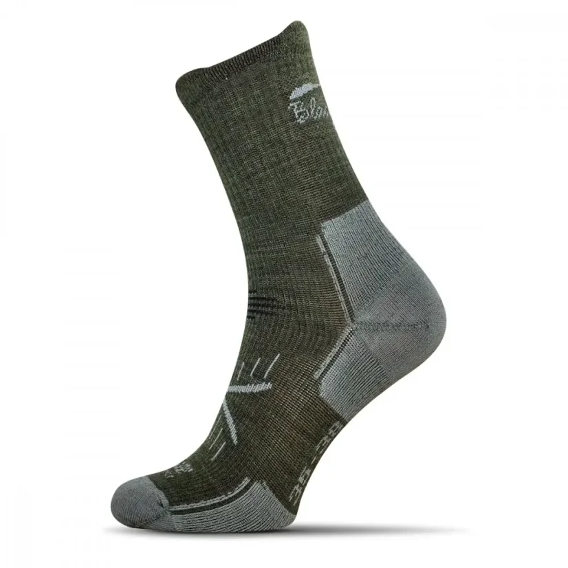 BHO letní merino ponožky CHABENEC - zelené/šedé - Velikost: 43-47