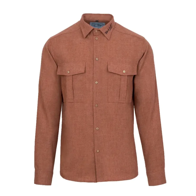 Men's merino shirt Trapper long sleeve - Brick - Size: XXXL
