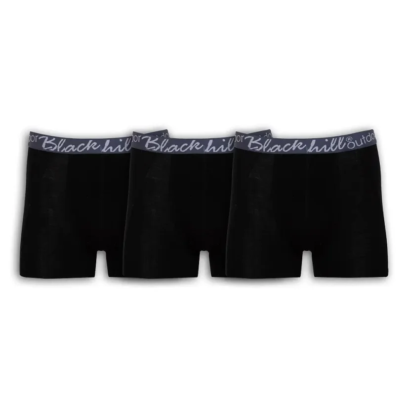 Men´s merino/silk boxers GINO M/S Black 3Pack - Size: XXL - 3Pack