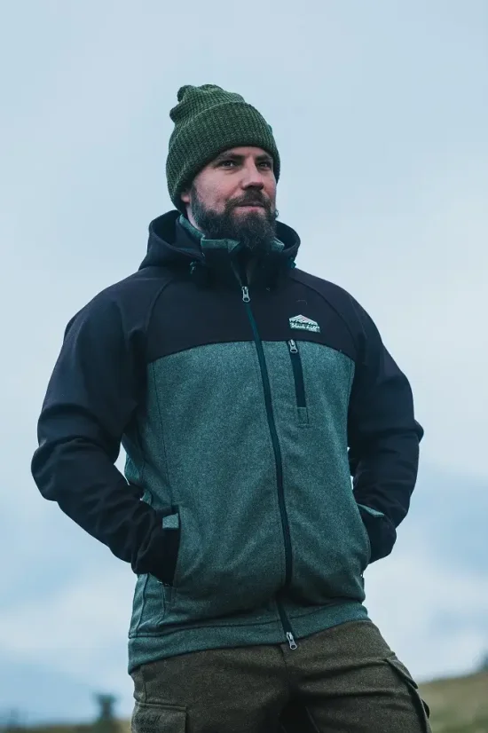 Pánska merino bunda FORESTER II hnedá/zelená