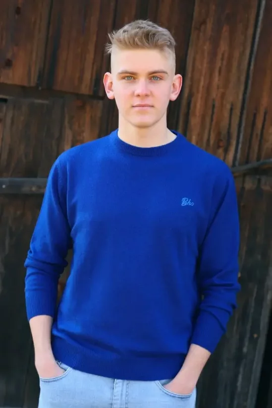 Pánsky merino sveter DALI - modrý - Veľkosť: L