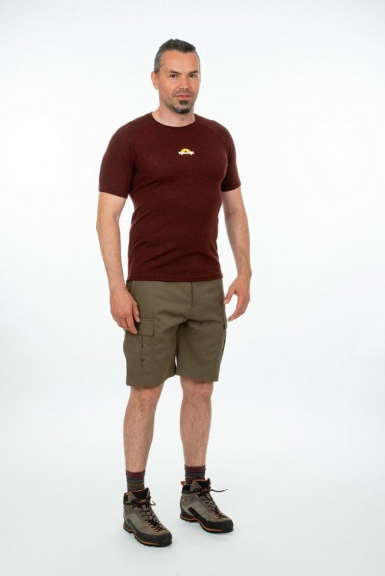 Pánske merino tričko KR S160 - bordové