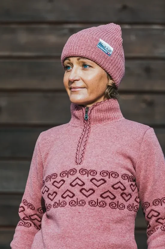 Merino čiapka Arctic II - starorúžová