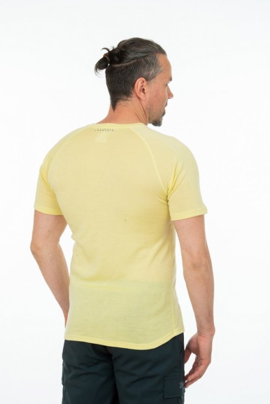 Pánské merino  hedvábí triko KR S180 -  žluté - Velikost: S