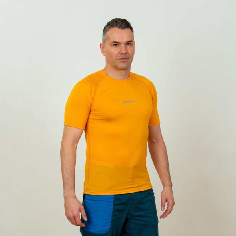 Pánske merino tričko KR S150 - Oranžová neon