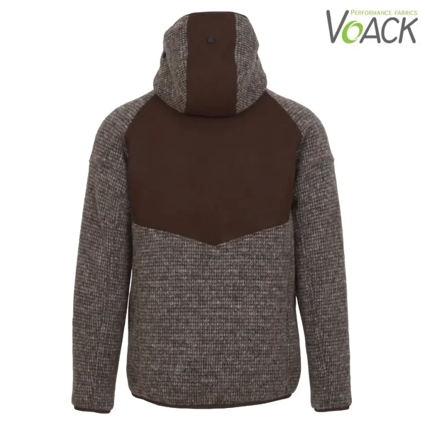 Pánska merino bunda SVALBARD s podšívkou Voack hnedá melír/hnedá - Veľkosť: L