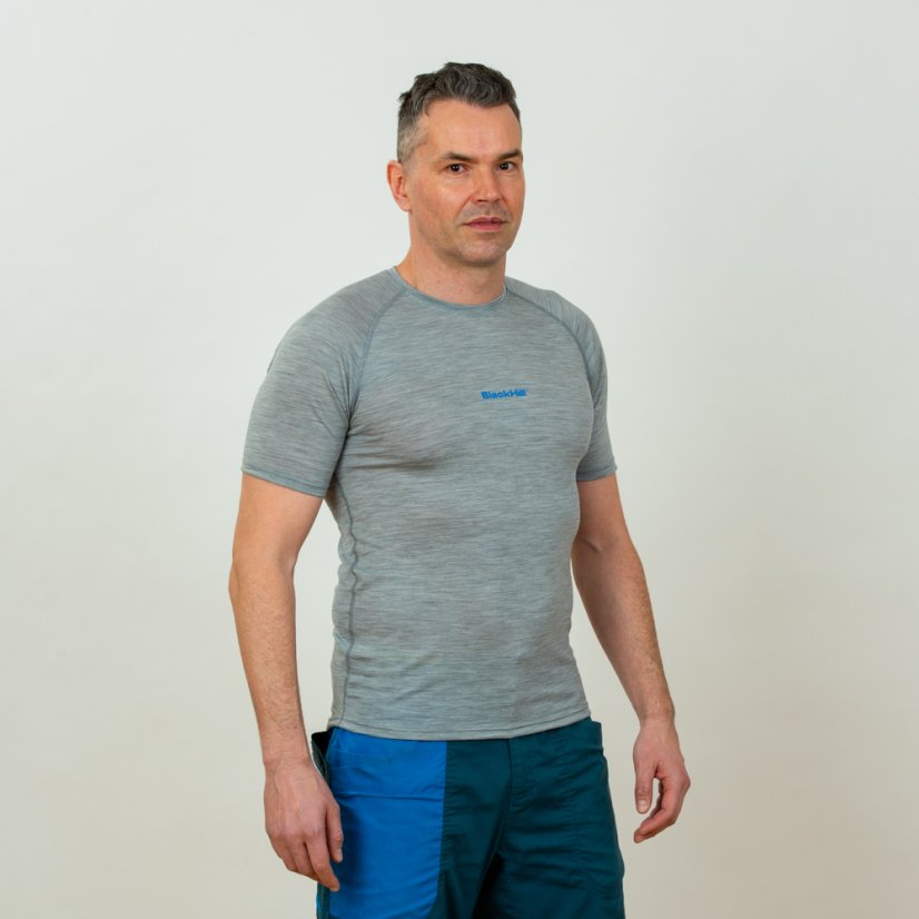 Pánske merino tričko KR S140 - sivé