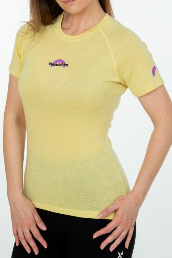 Dámske merino hodváb tričko KR S180 - žlté - Veľkosť: XS