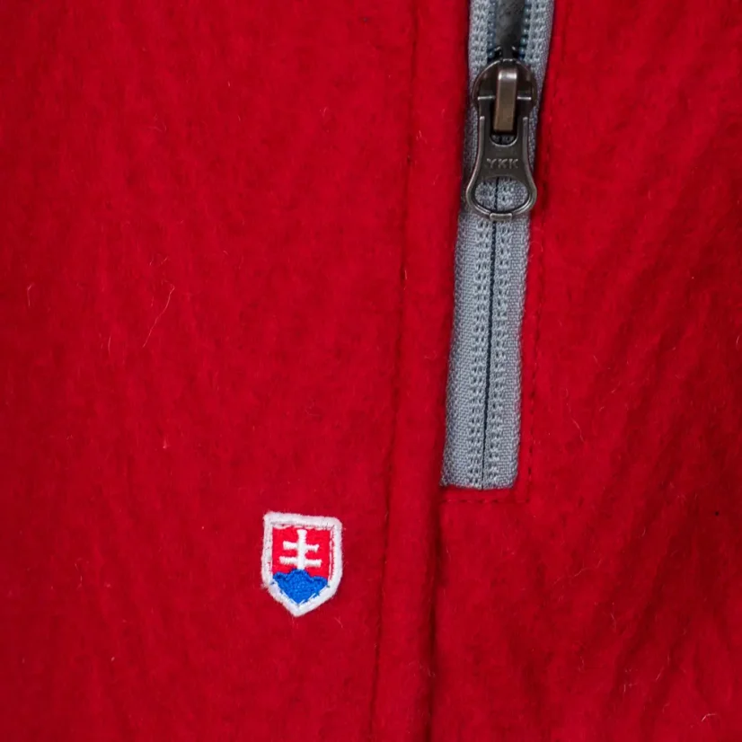 Pánska merino bunda BOJAN II červená/sivá - Veľkosť: S