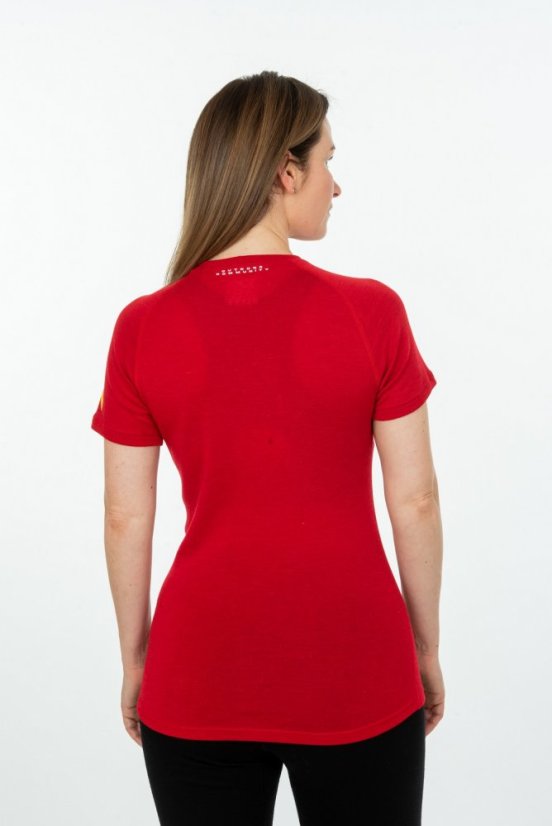 Dámske merino hodváb tričko KR S180 - červené - Veľkosť: XL