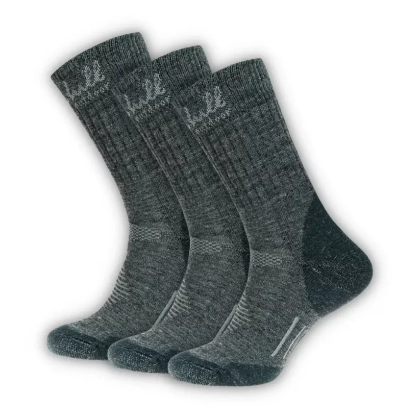 Black hill outdoor merino ponožky CHOPOK - sivé 3Pack - Veľkosť: 35-38 - 3Pack