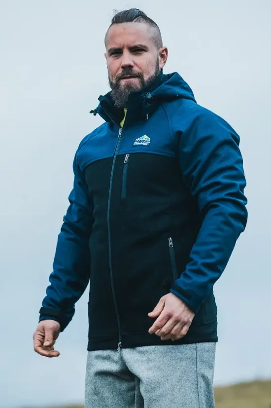 Men’s merino jacket Stribog II, Lining Voack,  Blue/Black