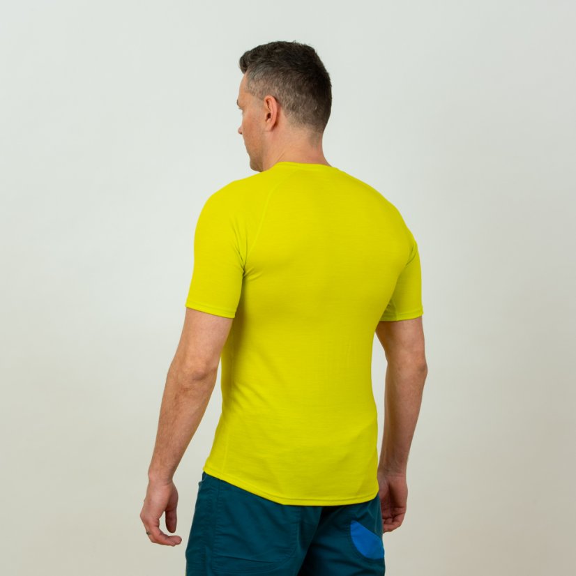 Pánske merino tričko KR S165 - Žltá neón - Veľkosť: S