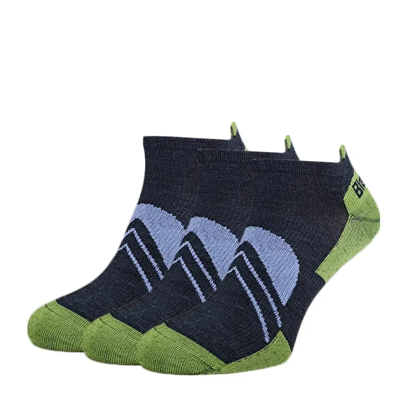Black hill outdoor merino socks Gapel - anthracite/green 3Pack - Size: 35-38 - 3Pack