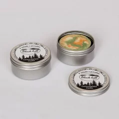 Travel soap in metal tin