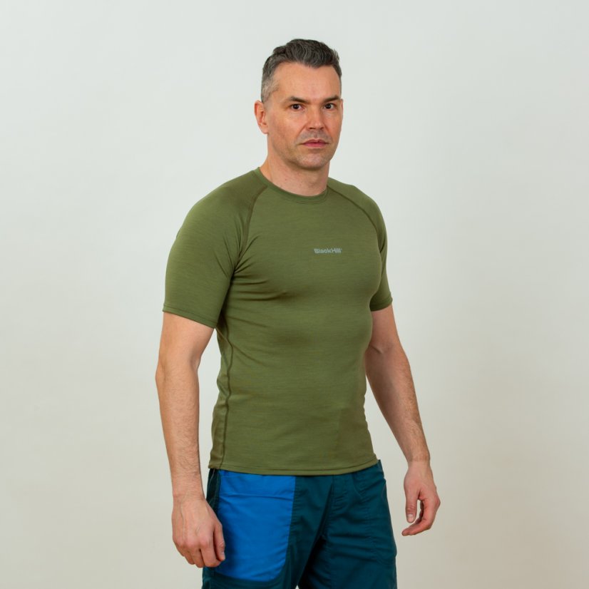 Men's merino T-shirt KR S165 - green