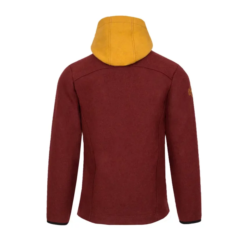Men’s merino jacket Perun Burgundy/Mustard - Size: XL