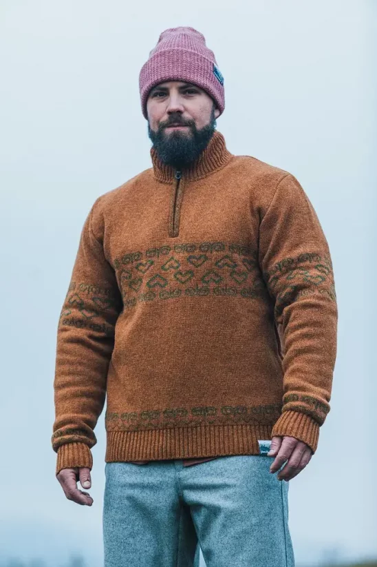 Pánsky merino sveter PATRIOT - škorica - Veľkosť: L