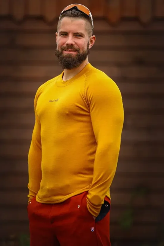 Pánske merino tričko DR WP250 - horčicové