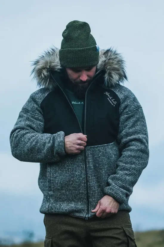 Pánska merino bunda SVALBARD s podšívkou Voack hnedá melír/hnedá - Veľkosť: L