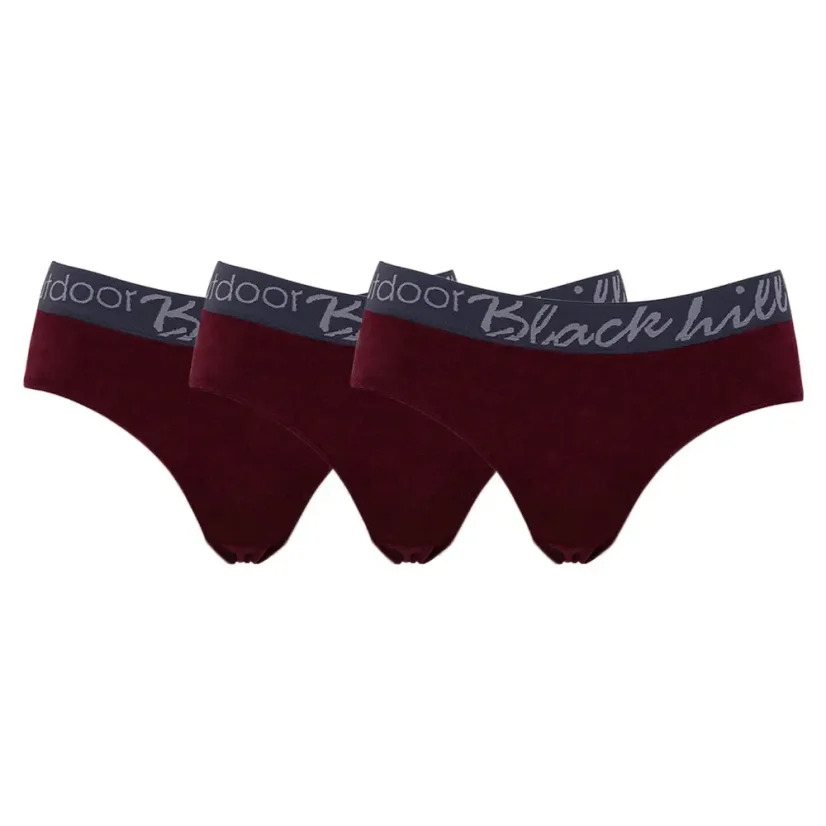 Women's merino/silk panties AMY M/S burgundy 3Pack - Size: S - 3Pack