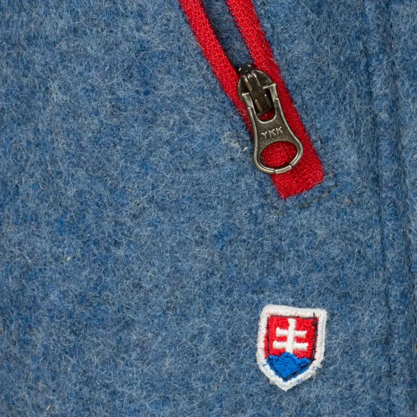 Dámska merino bunda Luna modrá/červená - Veľkosť: L