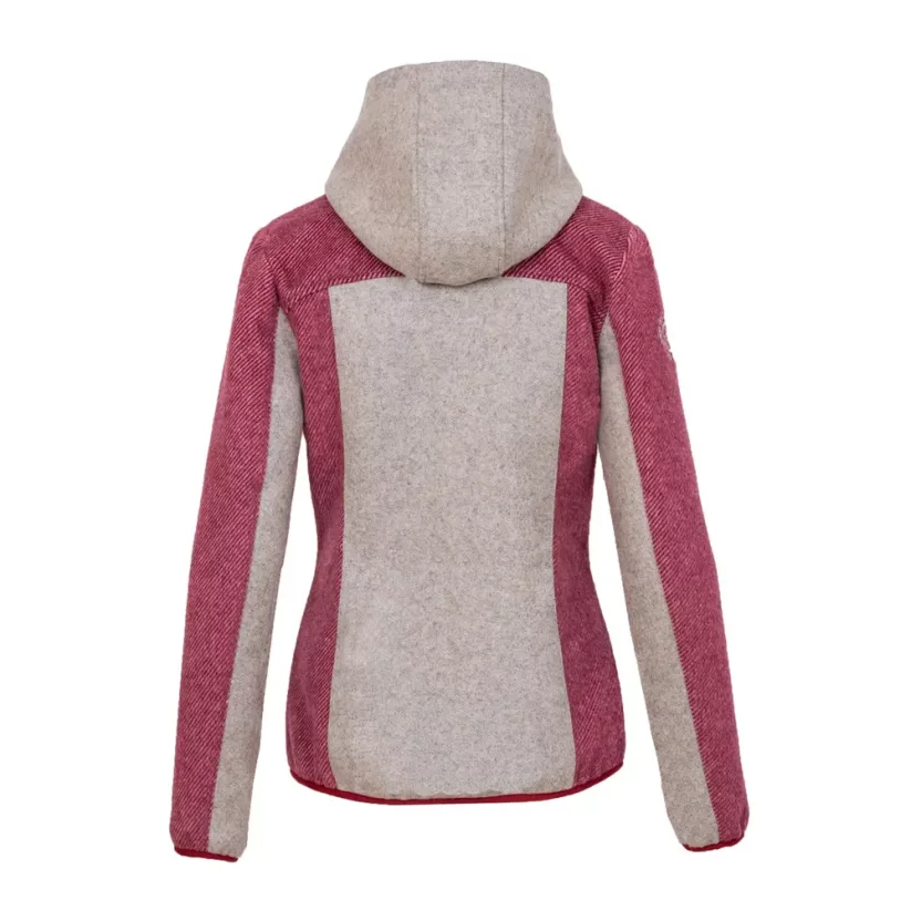 Ladies merino jacket Vesna Burgundy/Gray - Size: L