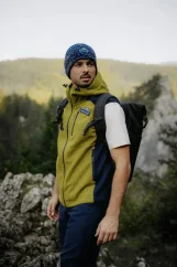 Pánska merino vesta VEPOR zeleno/modrá